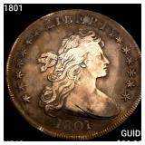 1801 Draped Bust Dollar NEARLY UNCIRCULATED