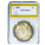 1885 Morgan Silver Dollar PGA MS63+