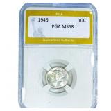 1945 Mercury Silver Dime PGA MS68