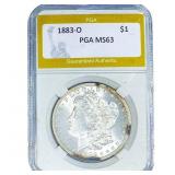 1883-O Morgan Silver Dollar PGA MS63