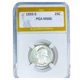 1935-S Washington Silver Quarter PGA MS66