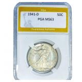 1941-D Walking Liberty Half Dollar PGA MS63