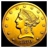 1870-S $10 Gold Eagle CHOICE AU