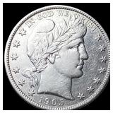 1905-S Silver Barber Half Dollar NEARLY  UNCIRCUL