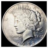1922-D Silver Peace Dollar CLOSELY UNCIRCULATED