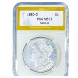 1880-O Morgan Silver Dollar PGA MS63 Micro O