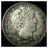 1908 Silver Half Dollar Barber NEARLY  UNCIRCULAT