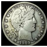 1909 Barber Half Dollar ABOUT UNCIRCULATED