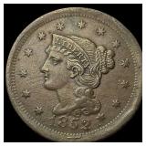 1852 Braided Hair Large Cent CLOSELY UNCIRCULATED