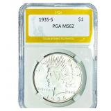 1935-S Silver Peace Dollar PGA MS62