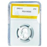 1942-S Washington Silver Quarter PGA MS66