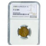 1909-S Wheat Cent NGC F12 BN