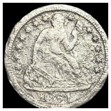 1860-S Silver Seated Liberty Dime LIGHTLY  CIRCUL