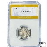 1871 Shield Nickel PGA PR66+