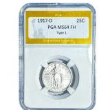 1917-D Standing Liberty Quarter PGA MS64 FH Type 1