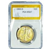 1943-D Walking Liberty Half Dollar PGA MS67