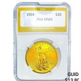 1924 $20 Gold Double Eagle NTC MS65