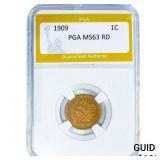 1909 Indian Head Cent PGA MS63 RD