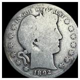 1892 Silver Barber Half Dollar LIGHTLY CIRCULATED