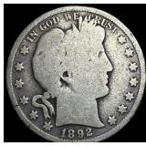 1892 Silver Half Dollar (Barber) LIGHTLY CIRCULATE