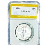 1946 Walking Liberty Half Dollar PGA MS64