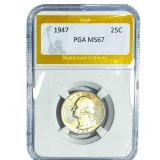 1947 Washington Silver Quarter PGA MS67