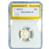 1923-S Mercury Silver Dime PGA MS64 FB