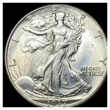 1937-S Silver Walking Liberty Half Dollar UNCIRCUL
