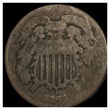 1864 Lg. Motto Bronze Two-Cent Piece LIGHTLY CIRCU