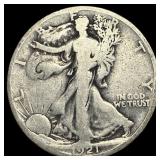 1921-S Silver Walking Liberty Half Dollar LIGHTLY