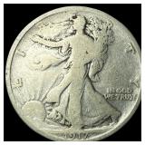1917-D Silver Walking Liberty Half Dollar  NICELY
