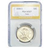 1936-S Texas Half Dollar PGA MS67