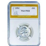 1952 Washington Silver Quarter PGA PR68