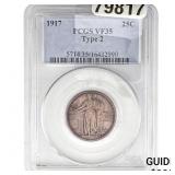 1917 Standing Liberty Quarter PCGS VF35 TYPE 2