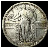 1917 Type 1 Standing Liberty Quarter NEARLY  UNCI