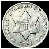 1851 Silver Three-Cent Piece NICELY  CIRCULATED