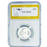 1941-S Washington Silver Quarter PGA MS66
