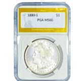 1880-S Morgan Silver Dollar PGA MS66