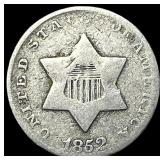 1852 Silver Three-Cent Piece LIGHTLY CIRCULATED