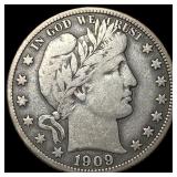 1909-S Silver Barber Half Dollar NEARLY UNCIRCULAT