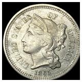 1865 Nickel Three-Cent Piece  NEARLY  UNCIRCULATE