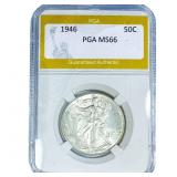 1946 Walking Liberty Half Dollar PGA MS66