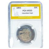 1893 Columbian Expo Half Dollar PGA MS65