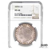 1878-S Morgan Silver Dollar NGC MS64