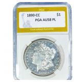 1890-CC Morgan Silver Dollar PGA AU58 PL