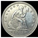 1853 Arrows Seated Liberty Quarter UNCIRCULATED