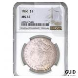 1886 Morgan Silver Dollar NGC MS66