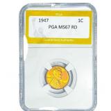 1947 Wheat Cent PGA MS67 RD