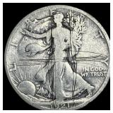 1921-D Silver Walking Liberty Half Dollar NICELY C