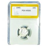 1945 Mercury Silver Dime PGA MS66
